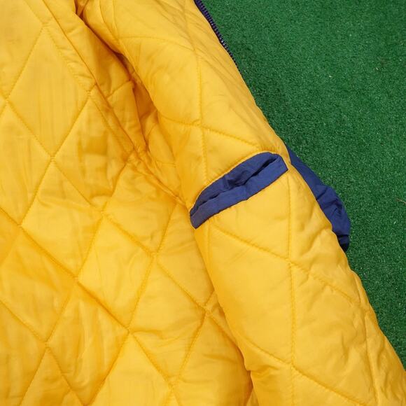 Vintage St. Louis Rams Puffer Jacket Mens Blue NFL Football Hooded Logo 7 90s - Picture 12 of 16